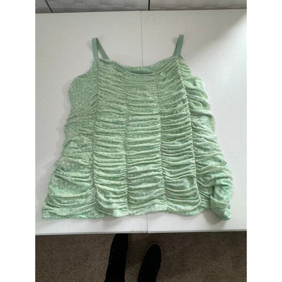 "Torrid", Mesh,Shirred,Stretch,Cami,Tank,Fairy,Gathered,Ruched,Cropped,Top - Picture 3 of 7